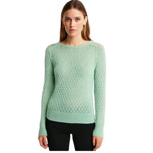 HINGE/NORDSTROM Women's Lightweight Wool Blend Sweater Green Size Extra Small